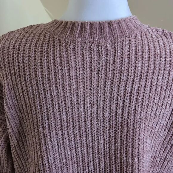 Zara Women's Small Pink Chunky Knit Crew Neck Sweater, New Without Tags - Picture 7 of 8